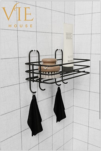 VİE HOUSE Μαύρος οργανωτής μπάνιου - Οργανωτής ραφιών μπάνιου κουζίνας με 4 γ...