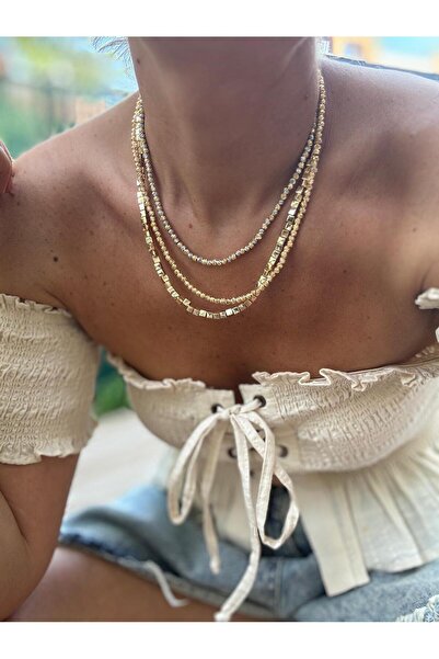 Rossetto Atelier Gold Cube Kolye