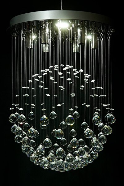 esenavize Modern Tasarım 42 cm 6 Duylu Model Misinalı Kristal Taşlı Avize