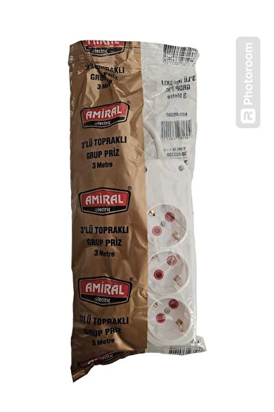 HKN Amazing Amiral electric 3lü 3 Mt Topraklı Grup Priz