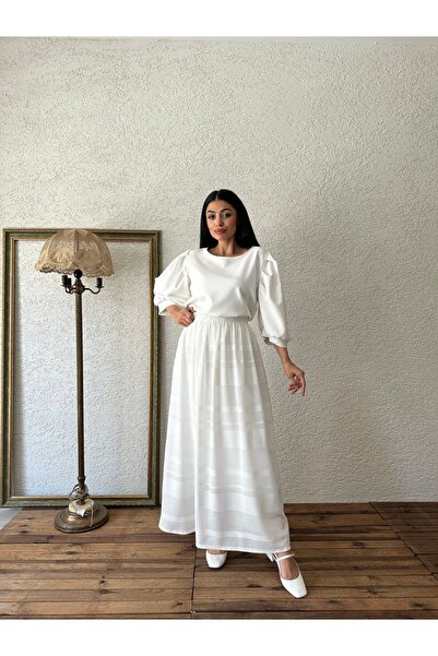 KÜÇÜĞÜM BUTİK Мереживна біла спідниця з деталями