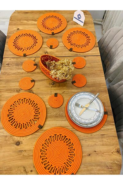 ModaCardin 13 Piece Jute Wicker American Serving Supla - Under Cup and Basket