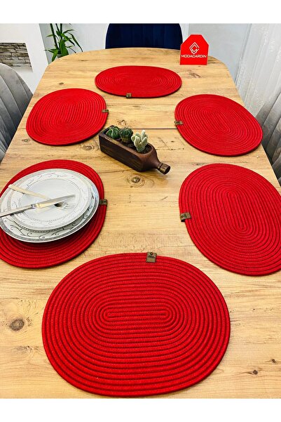 ModaCardin Набір з 6 овальних підставок під тарілки з джуту