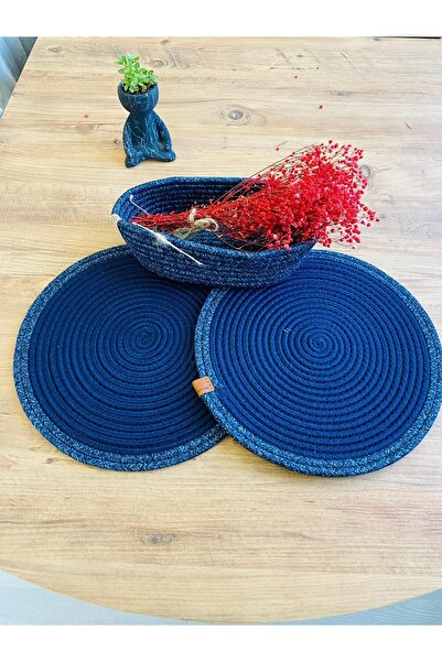 ModaCardin طقم مكون من 3 قطع من الجوت ويكر للخدمة الأمريكية وسلة