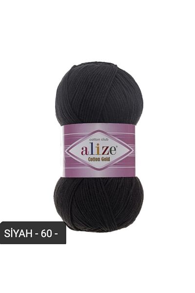 Alize Βαμβακερό χρυσό Amgurumi νήμα 100 gr Χειροποίητο νήμα πλεξίματος Χρώμα -μαύρο-60- Βαμβάκι+ακρυλικό νήμα πλεξίματος νήμα διάτρησης