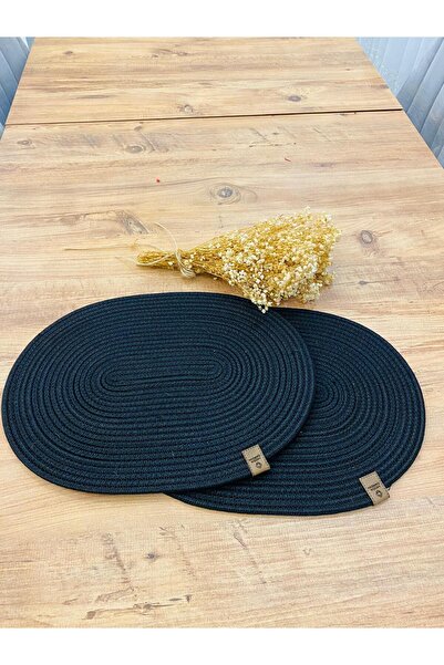 ModaCardin طقم أطباق بيضاوية من قش الجوت الأمريكي مكون من قطعتين