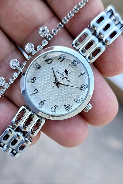 Clup Polo Yeni Sezon Bileklik Hediyelş Metal Kordon Kadın Kol Saati