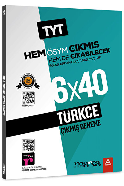 Marka Yayınları Tyt Türkçe Ösym Çıkmış Ve Çıkabilecek Sorulardan Oluşturulmuş...