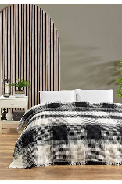 Rebeka Black Plaid Gunes Model - Double Pique 200X230