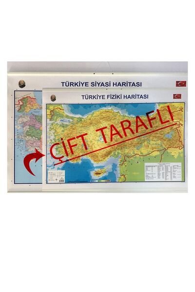 AND Türkiye Haritası Çift Taraflı Çıtalı 50x70 Cm