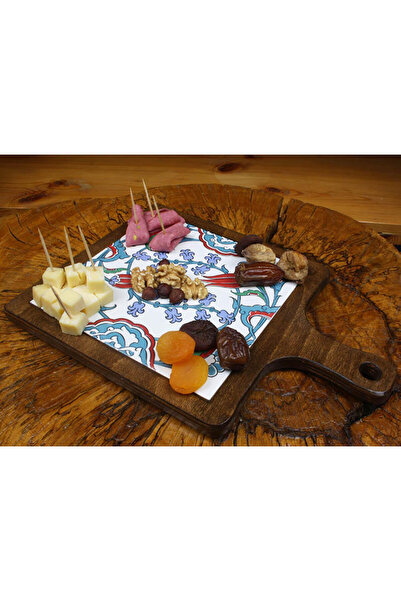 Çini Evi Wooden Presentation Tray for Tulip Garden