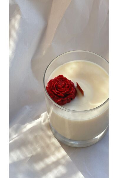 Ev Candles Minik Şakayık Çiçeği El Yapımı  Soya Wax Mum