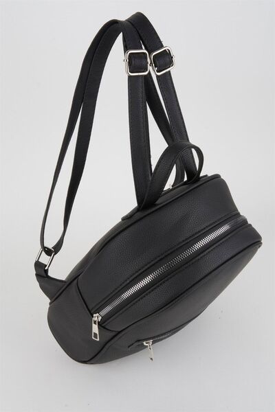 Güce Soft Faux Leather Front Zipper Pocket School Backpack Gc020100