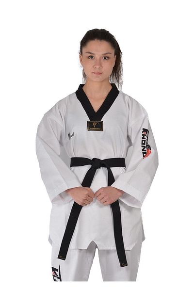 HAŞADO Κοστούμι Taekwondo με μαύρο γιακά με κορδόνια