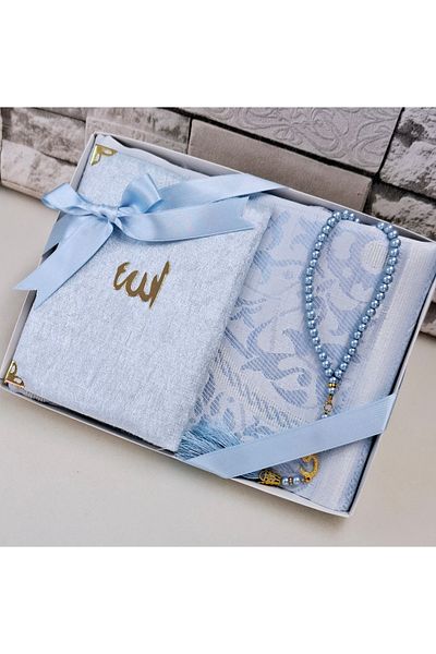 hira tasarım 1 Δώρο Velvet Yasin Pearl Prayer Beads - Σετ Χαλί προσευχής Dowry Mevlid