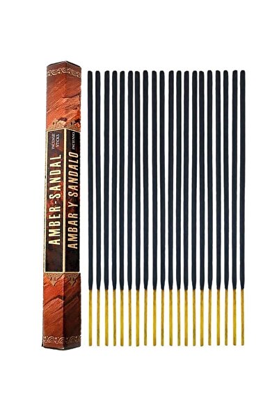 ENJOY SHOP Amber-sandal Kokulu Tütsü 20 Adet Bambu Çubuk Tütsü Vardır Paket I...