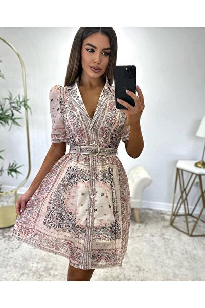 Özel Tasarım فستان كتان موديل Zimmerman - رقبة قميص وحزام