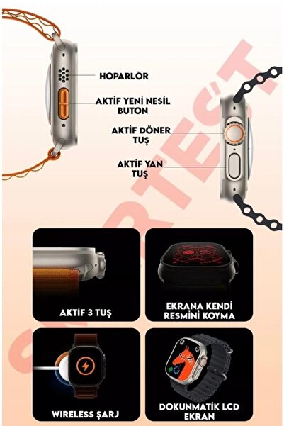 MAGICTECH Watch 8 T800 Ultra Akıllı Saat Ios Andorid Destekli Arama Özeliği S...