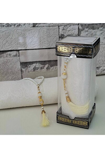 hira tasarım Hediyelik Çeyizlik Kutulu Seccade Seti Lüks Tafta Seccade Ve Inc...