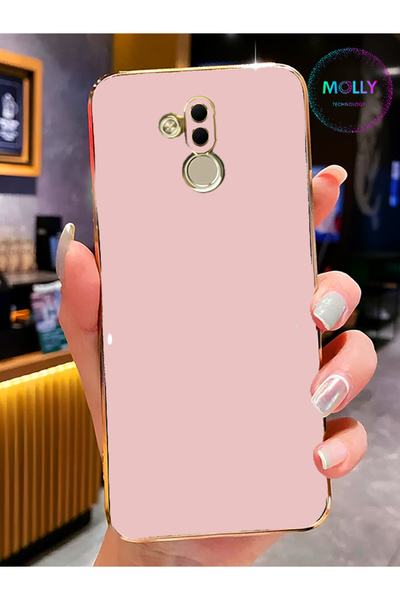 Molly Technology Huawei Mate 20 Lite Için Rose Kenarları Gold Detaylı Lüks Si...