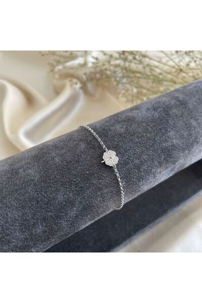 Lovera Jewellery 925 Ayar Gümüş Yonca Yapraklı Bileklik | 925 Ayar Gümüş Bile...