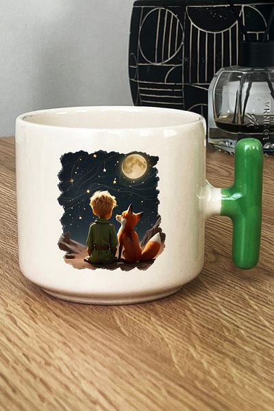 Hedizu Green Little Prince Mug Cup - Gift for Friend with t Handle