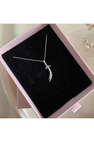 Lovera Jewellery 925 Ayar Gümüş Zülfikar Kılıcı Kolye | Kadın Zarif Hediyelik Takı Şık Doğum Günü Hediyesi