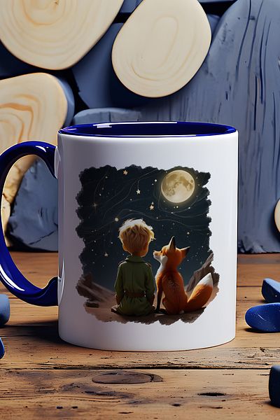 Hedizu Little Prince Mug Cup Navy Blue Gift for Friend