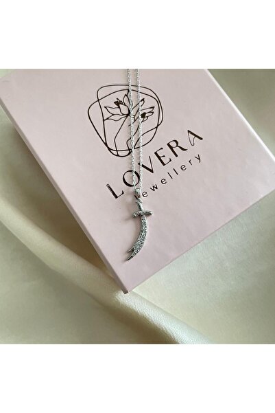 Lovera Jewellery 925 Ayar Gümüş Zülfikar Kılıcı Kolye | Kadın Zarif Hediyelik Takı Şık Doğum Günü Hediyesi