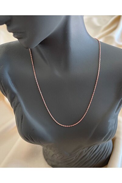 Lovera Jewellery 925 Ayar Gümüş Rose Renk 25 Forse Kolye Zinciri 45cm