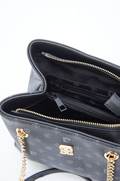 Pierre Cardin Schwarze Monogramm-Umhängetasche für Damen 05PO23Y1712