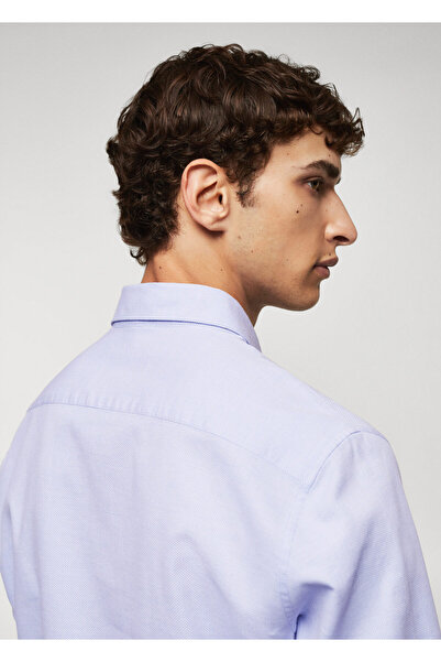 MANGO Woman Gök Mavisi Erkek  Gömlek 57904009