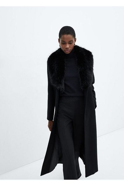 MANGO Woman Black Women's Coat - Model67020469