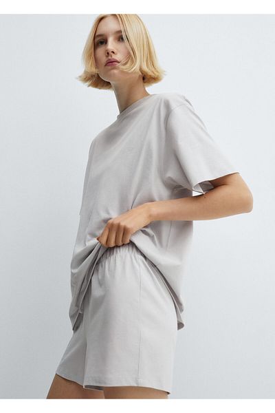 MANGO Hellgraue Damen-Pyjama-Hose - 67065981