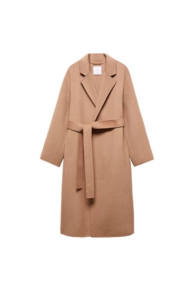 MANGO Dámsky kabát tmavý Camel -67130644