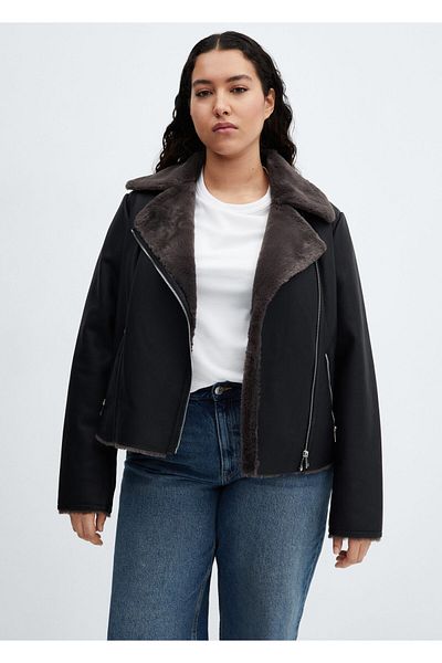 MANGO Jachetă neagră de damă - model 67140443