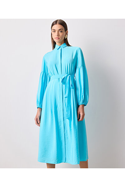 İpekyol Turquoise Woven Dress