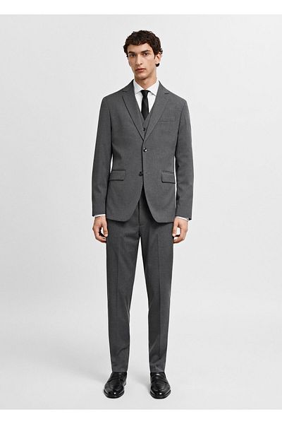 MANGO Men's Gray Blazer Jacket -67170621