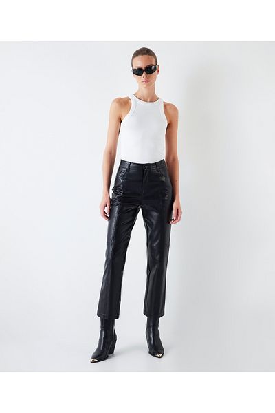 İpekyol Leather Black Trousers