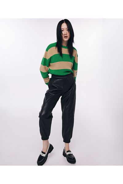 Twist Black Woven Trousers