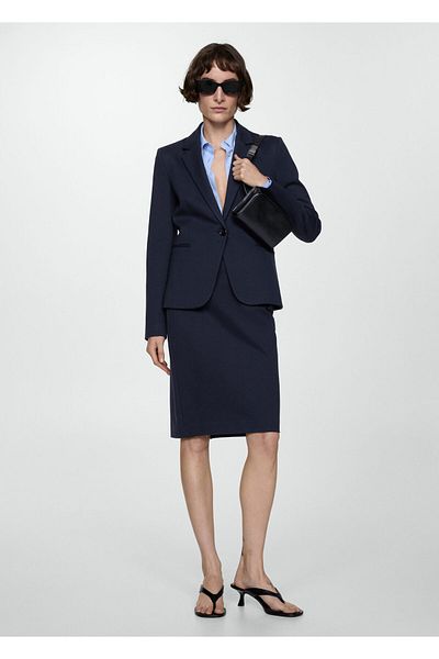 MANGO Women's Bright Blue Blazer -67140485