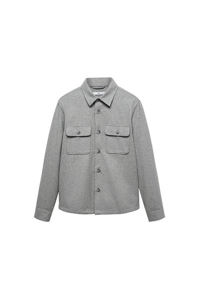 MANGO Men's Gray57905960 Model Shirt