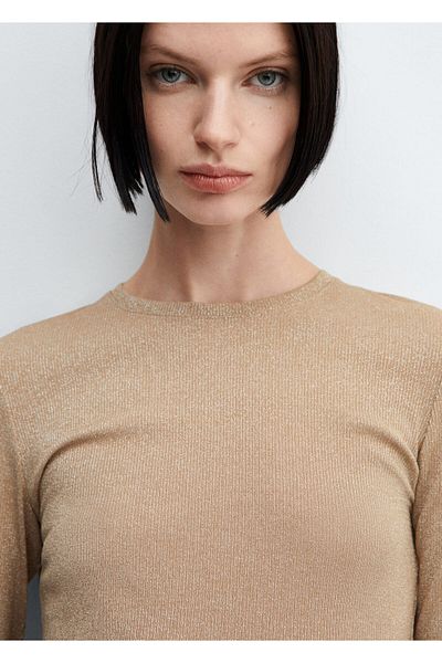 MANGO Woman Γυναικείο T-Shirt καφέ -67810471