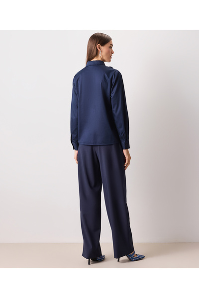 İpekyol Navy Blue Woven Shirt