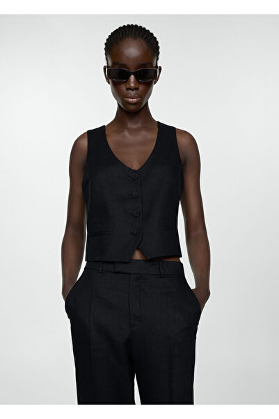 MANGO Woman Siyah Kadın  Pantolon 67997111