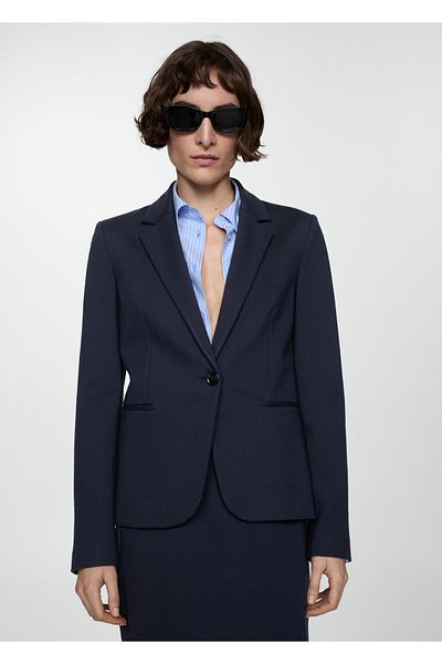 MANGO Women's Bright Blue Blazer -67140485