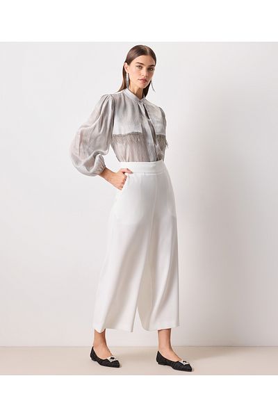 İpekyol White Woven Trousers