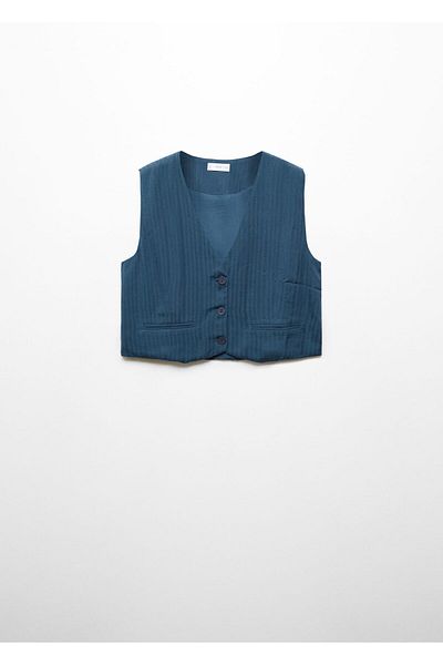 MANGO Woman Dark Blue Vest for Kids