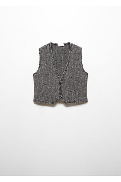MANGO Woman Girl's Charcoal Vest -67075145