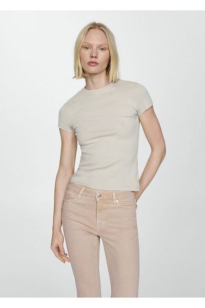 MANGO Woman Γυναικείο Τζιν67140296 - Χρώμα άμμου